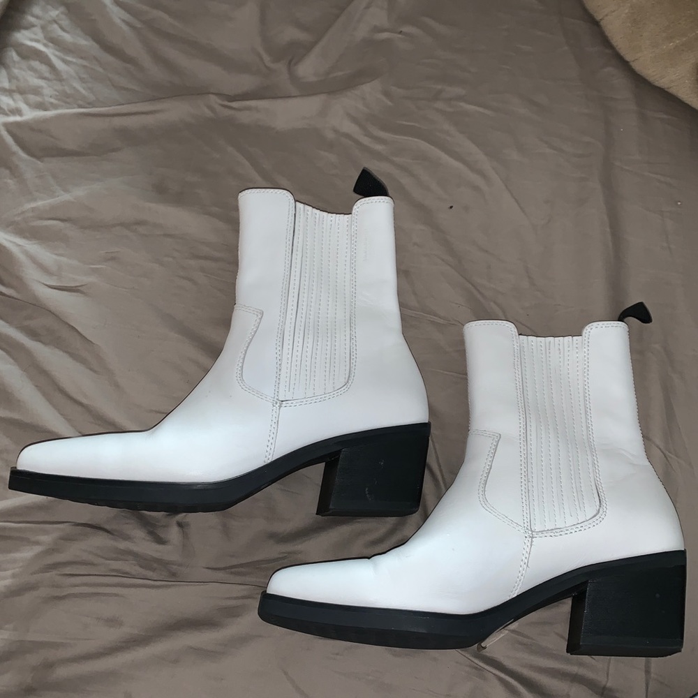 **Ivory Moto Leather Boot**